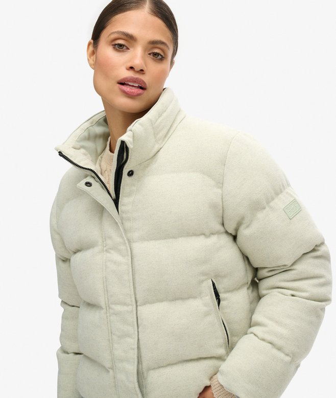 Superdry Cazadora Acolchada De Corte Cuadrado De Tweed
