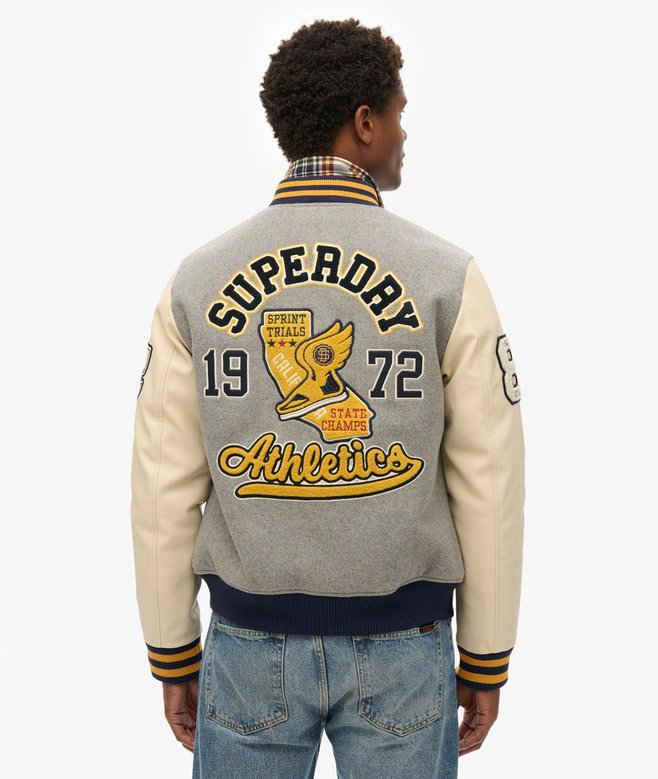 superdry Cazadora bómber con insignia universitaria