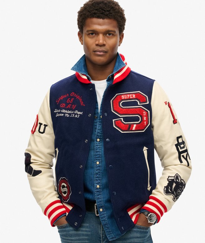 Superdry Cazadora Bómber Con Insignias College Varsity