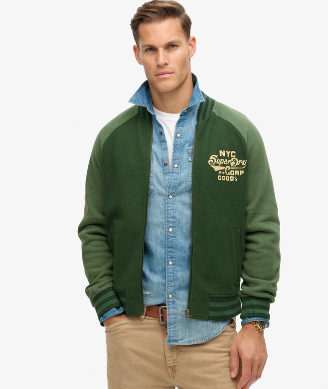superdry Cazadora bómber de punto con gráfico College