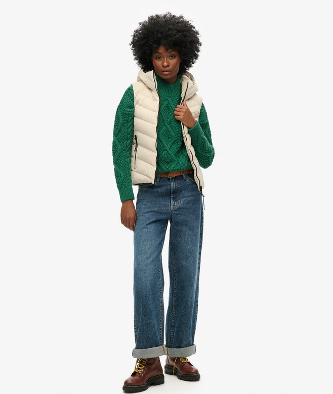 Superdry Chaleco Acolchado De Microfibra Con Capucha