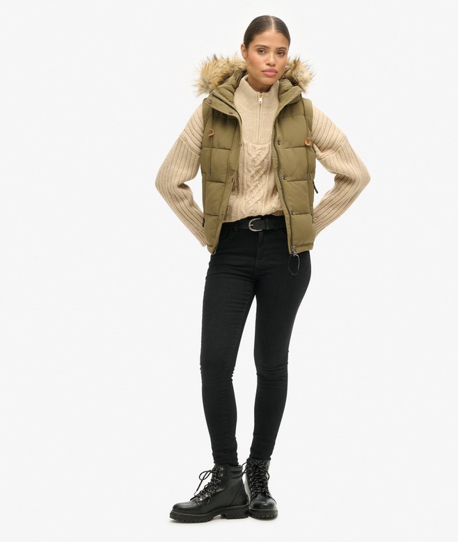Superdry Chaleco Acolchado De Pelo Sintético Everest