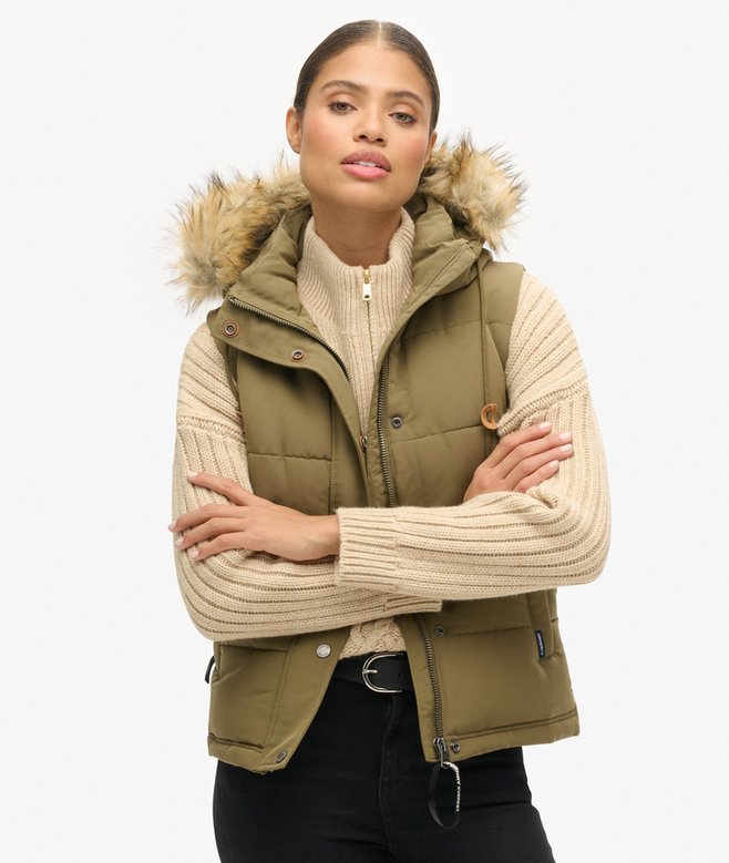 superdry Chaleco acolchado de pelo sintético Everest