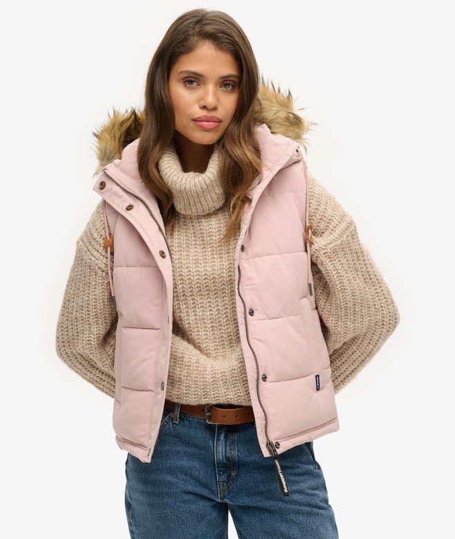 superdry Chaleco acolchado de pelo sintético Everest