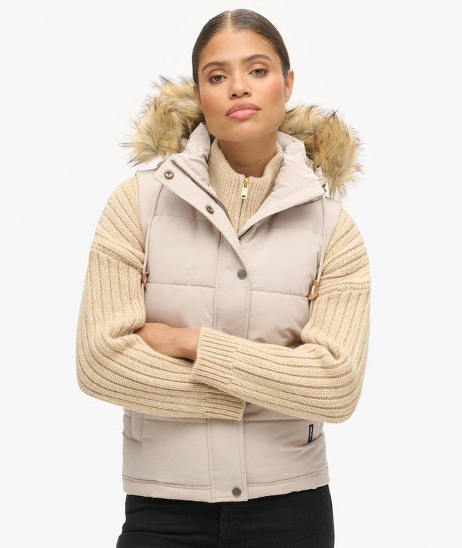 Superdry Chaleco Acolchado De Pelo Sintético Everest