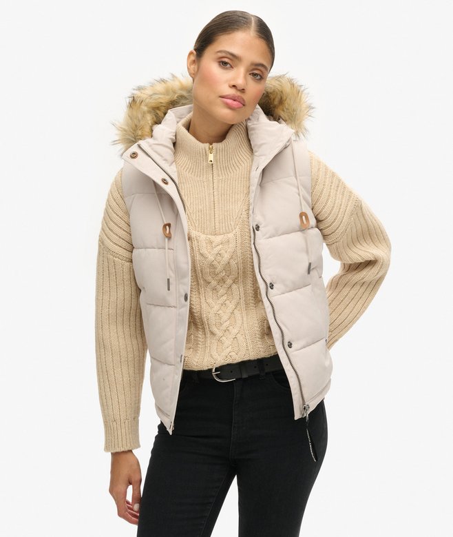 superdry Chaleco acolchado de pelo sintético Everest