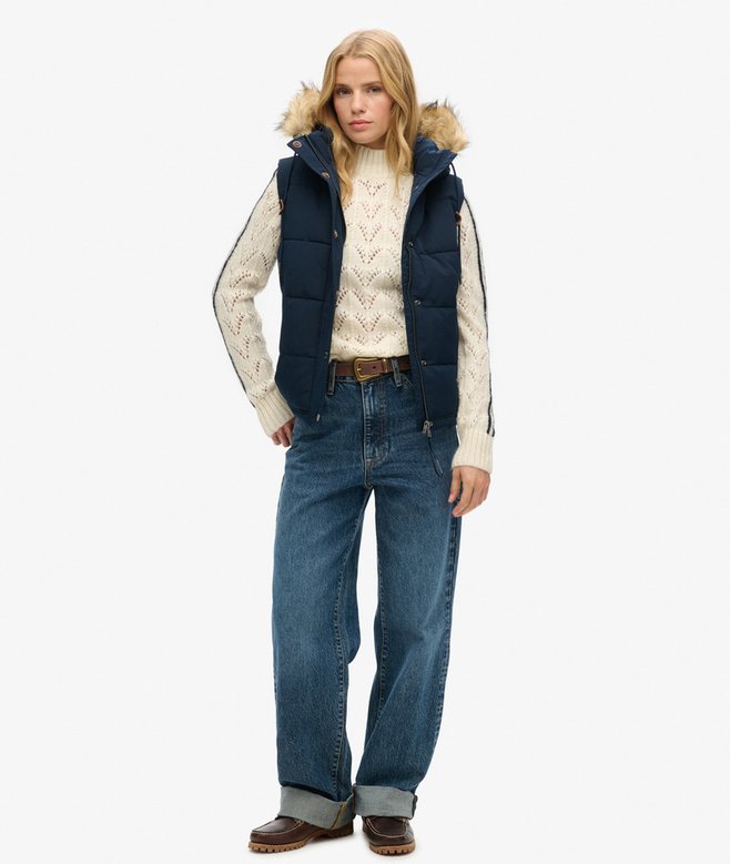 Superdry Chaleco Acolchado De Pelo Sintético Everest