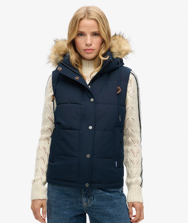 Superdry Chaleco Acolchado De Pelo Sintético Everest