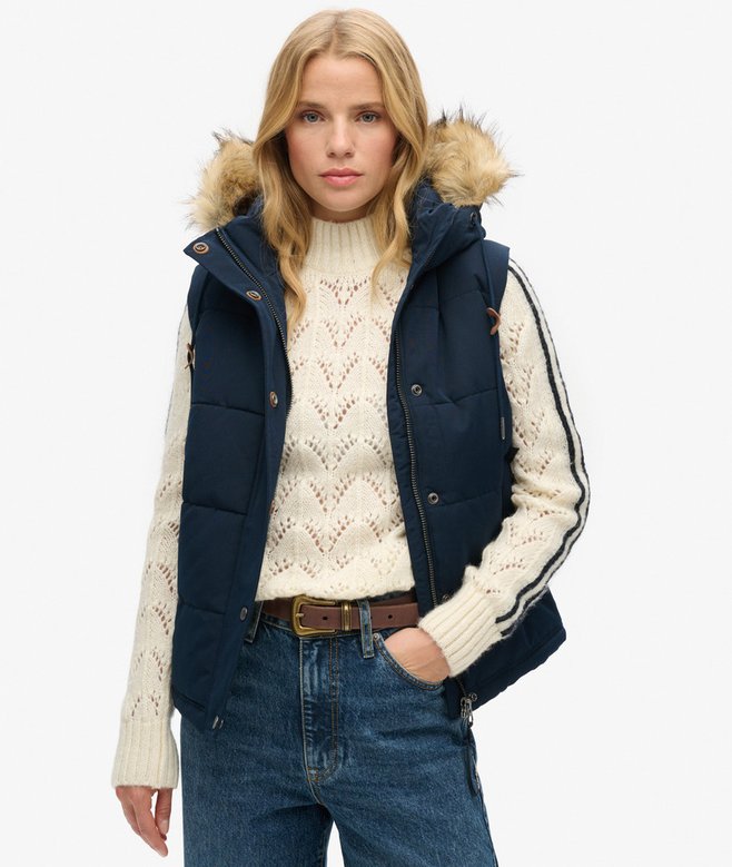 superdry Chaleco acolchado de pelo sintético Everest