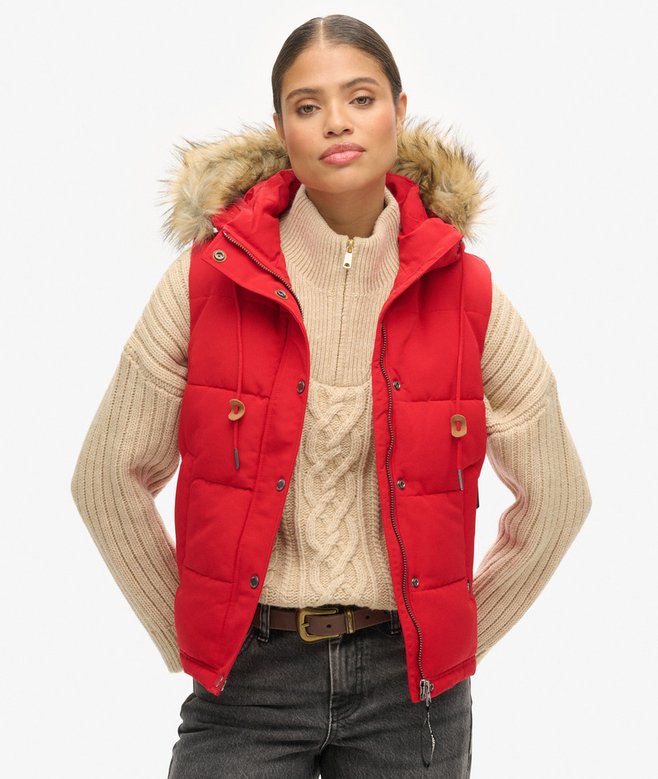 superdry Chaleco acolchado de pelo sintético Everest