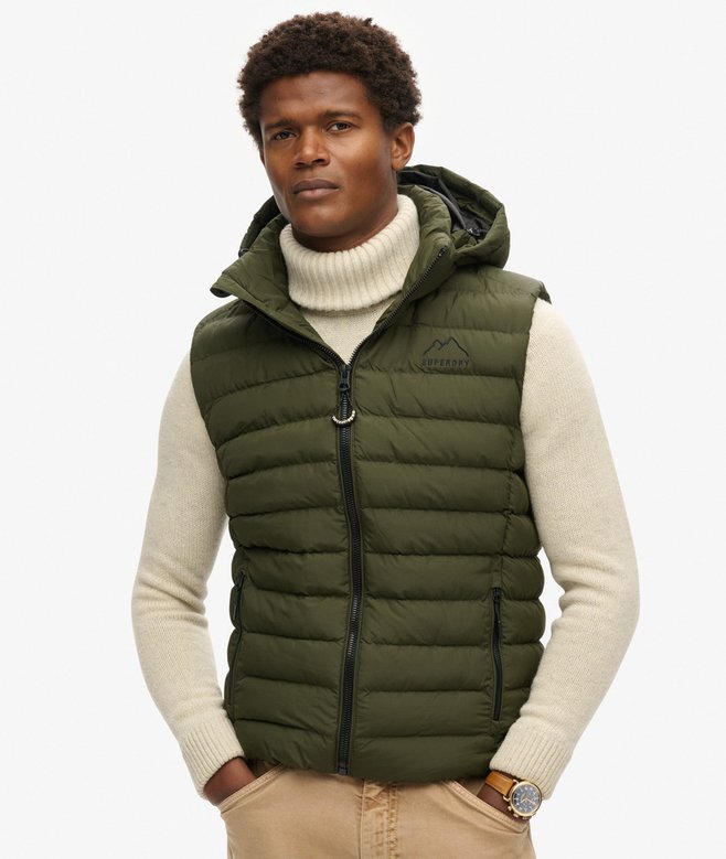 Superdry Chaleco Acolchado Deportivo Con Capucha Fuji