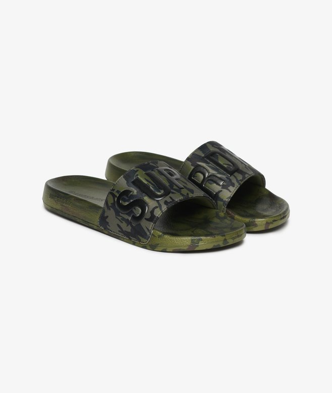 superdry Chanclas de piscina con estampado de camuflaje Core