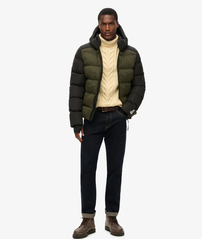 Superdry Chaqueta Acolchada Con Capucha Y Bloques De Color Sport