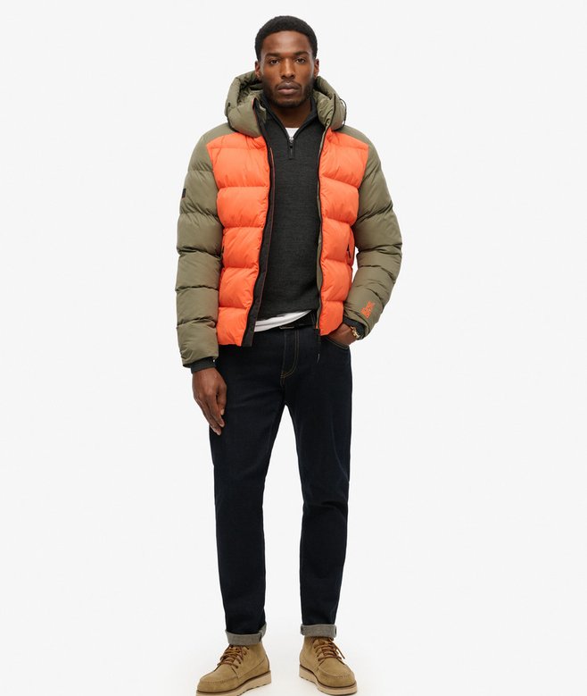 Superdry Chaqueta Acolchada Con Capucha Y Bloques De Color Sport