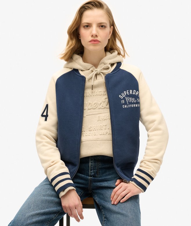Superdry Chaqueta Bómber De Punto Gráfica College Script