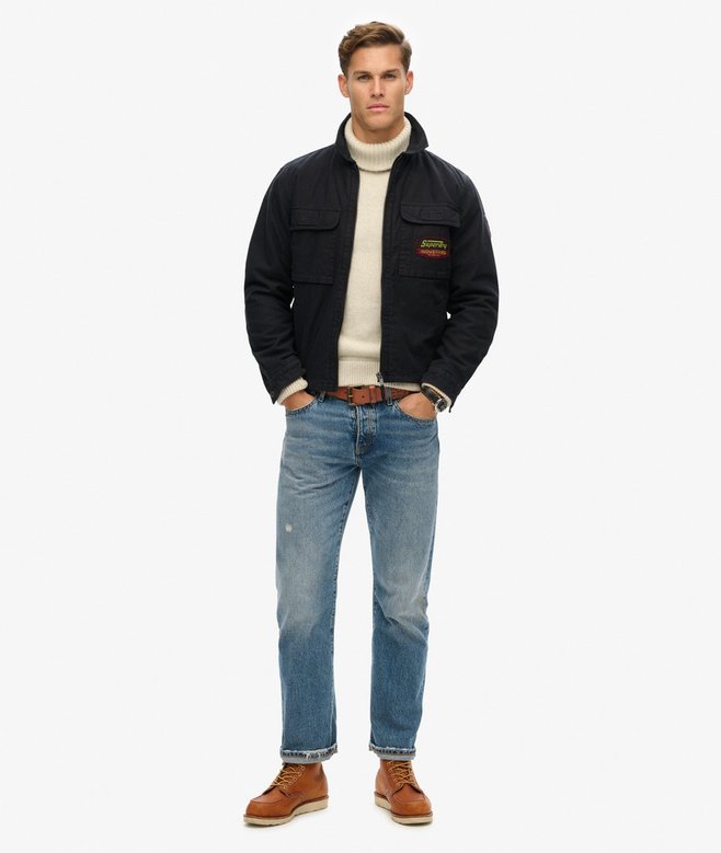 Superdry Chaqueta Con Cremallera Integral Y Parches