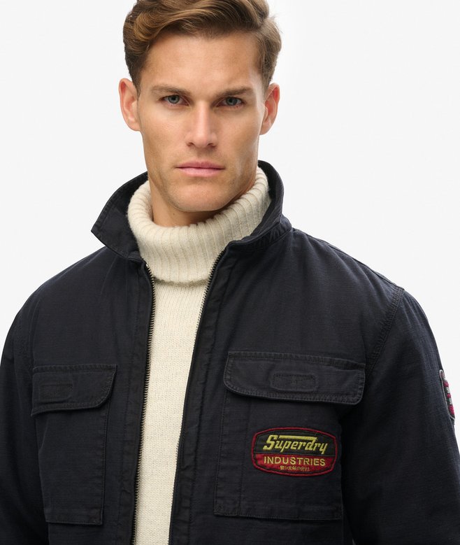 Superdry Chaqueta Con Cremallera Integral Y Parches