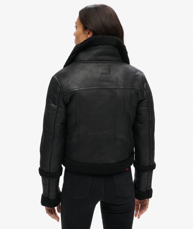 Superdry Chaqueta De Aviador Corta De Borrego Sintético