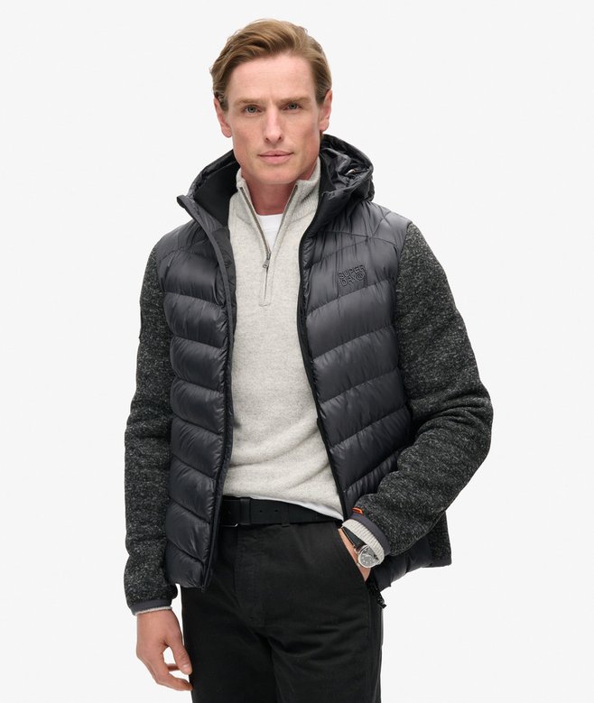 superdry Chaqueta híbrida de punto con capucha Storm