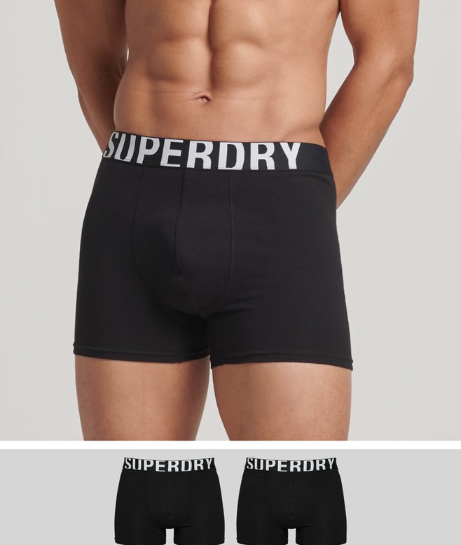superdry Dos calzoncillos bóxer de algodón orgánico con doble logotipo