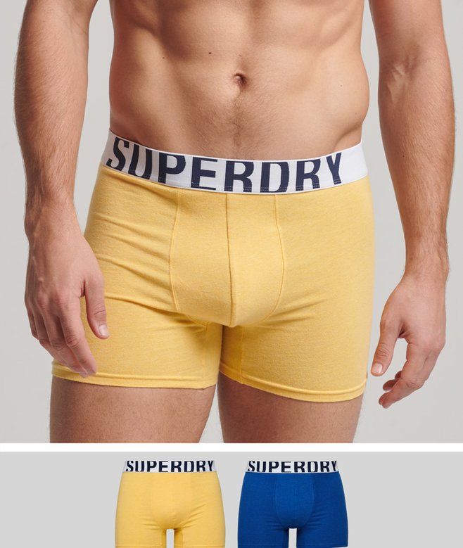 superdry Dos calzoncillos bóxer de algodón orgánico con doble logotipo