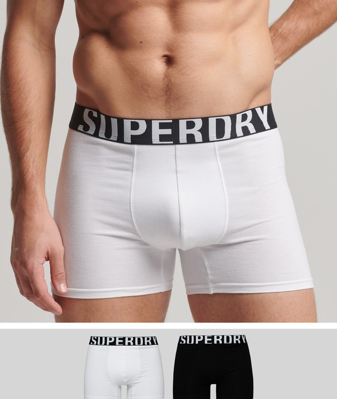 superdry Dos calzoncillos bóxer de algodón orgánico con doble logotipo