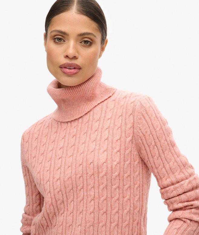 Superdry Jersey Ajustado De Cuello Vuelto En Punto Trenzado