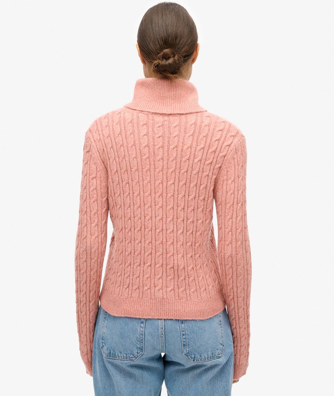 Superdry Jersey Ajustado De Cuello Vuelto En Punto Trenzado