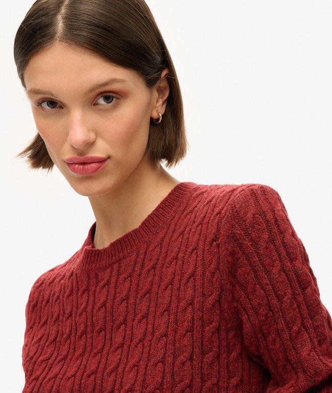 Superdry Jersey Ajustado De Punto Trenzado Y Cuello Redondo