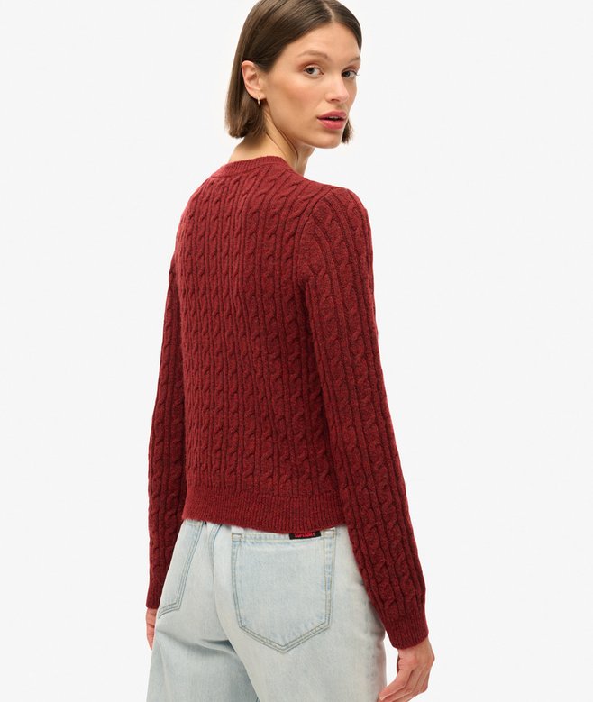 Superdry Jersey Ajustado De Punto Trenzado Y Cuello Redondo