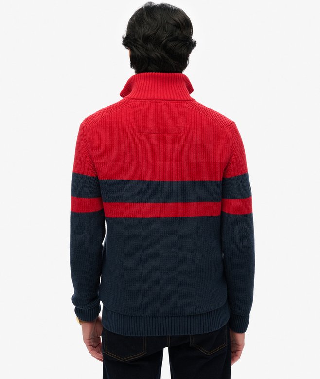 Superdry Jersey Clásico De Algodón A Rayas Con Media Cremallera