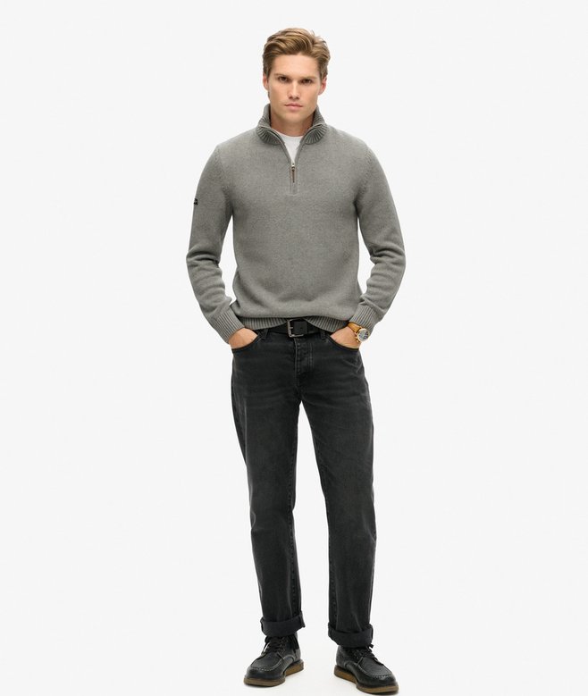 Superdry Jersey Clásico De Punto De Algodón Con Media Cremallera