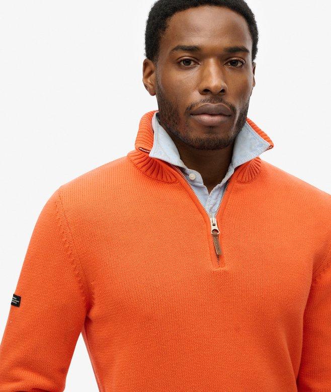 Superdry Jersey Clásico De Punto De Algodón Con Media Cremallera