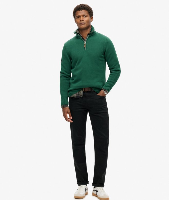 Superdry Jersey Clásico De Punto De Algodón Con Media Cremallera