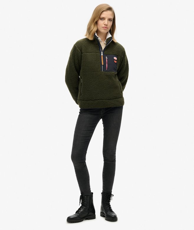 Superdry Jersey Con Forro Polar Y Media Cremallera Vintage Retro
