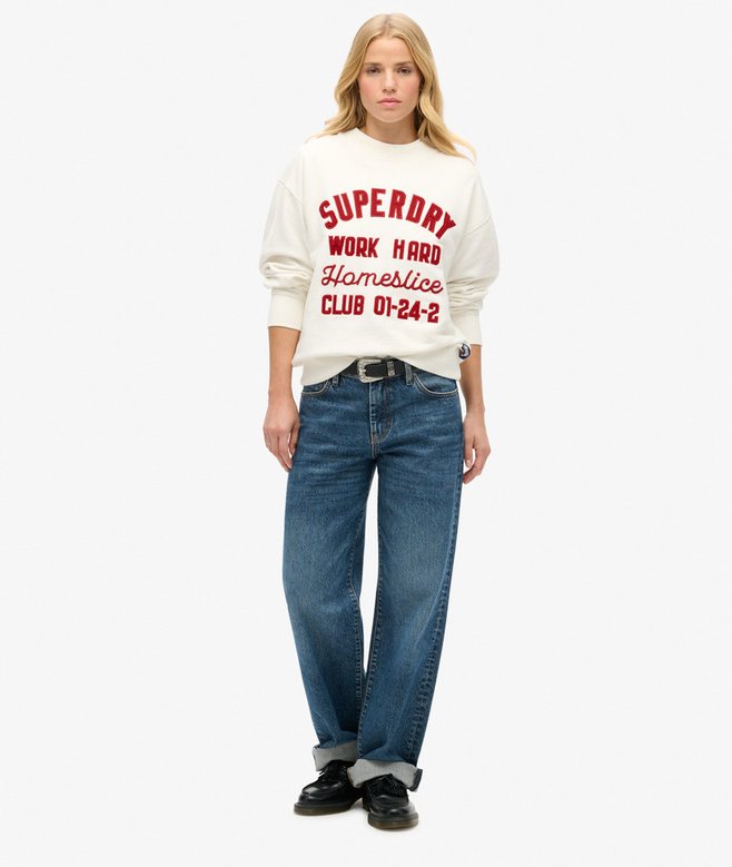 Superdry Jersey De Corte Holgado Con Cuello Redondo Y Bordado Workwear