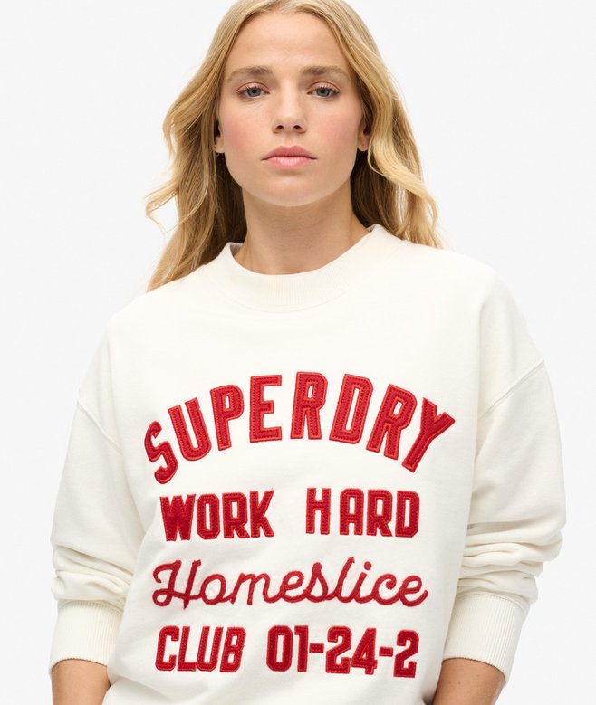 Superdry Jersey De Corte Holgado Con Cuello Redondo Y Bordado Workwear
