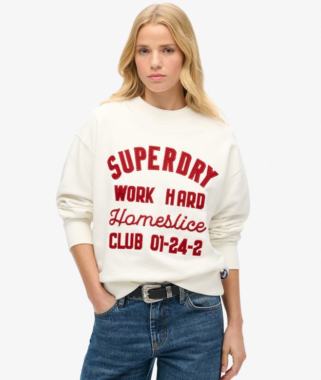 superdry Jersey de corte holgado con cuello redondo y bordado Workwear