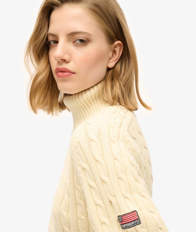 Superdry Jersey De Corte Holgado Y Cuello Vuelto En Punto Trenzado