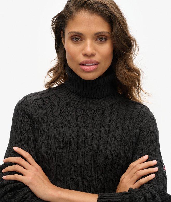 Superdry Jersey De Corte Holgado Y Cuello Vuelto En Punto Trenzado