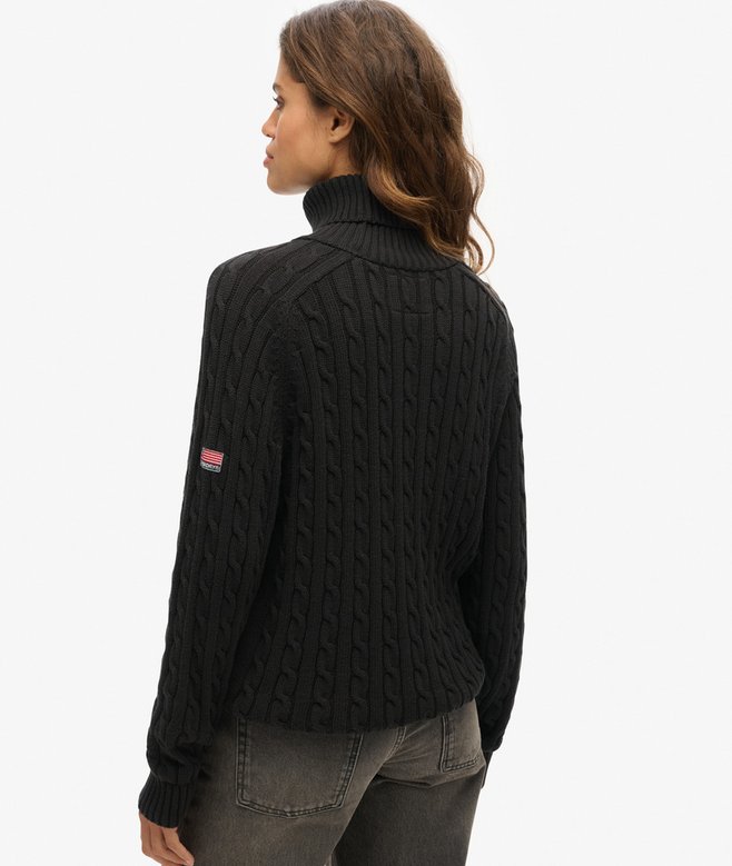 Superdry Jersey De Corte Holgado Y Cuello Vuelto En Punto Trenzado