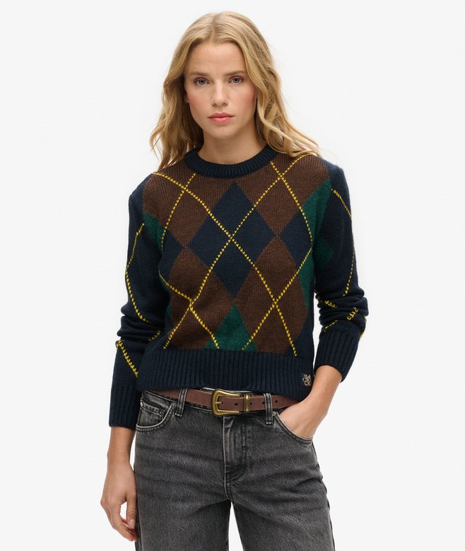 superdry Jersey de cuello redondo con diseño jacquard