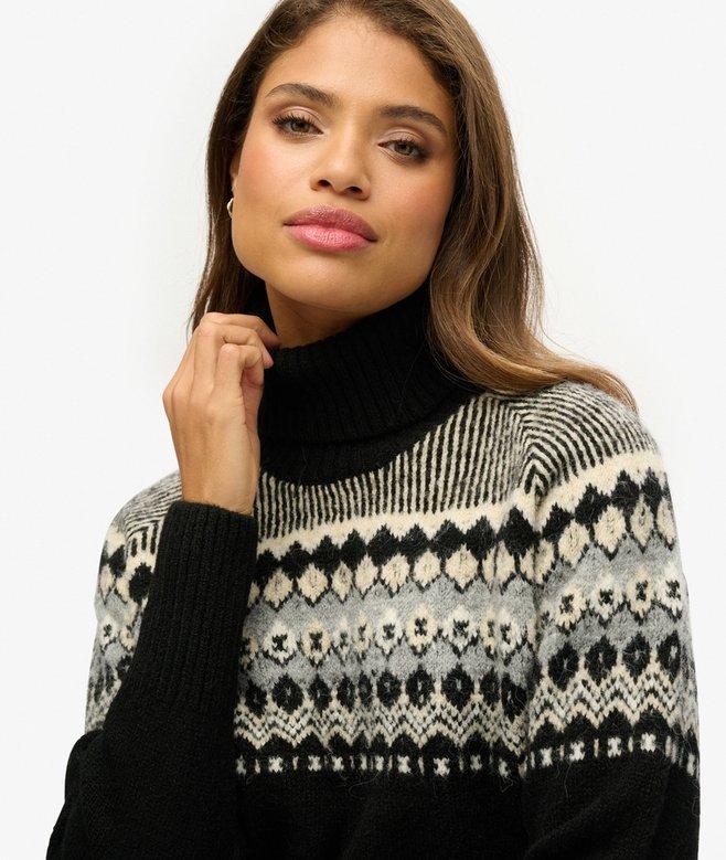 Superdry Jersey De Cuello Vuelto Con Estampado Fairisle