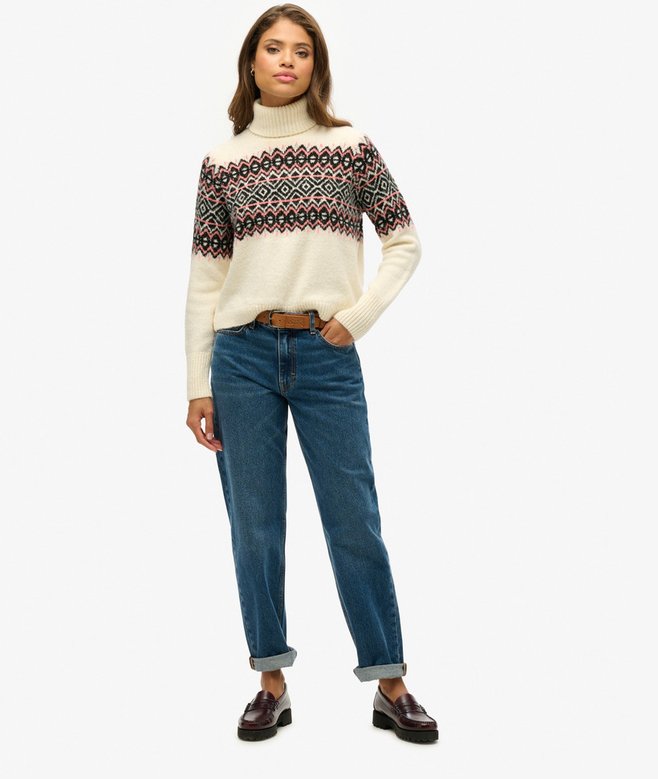 Superdry Jersey De Cuello Vuelto Con Estampado Fairisle