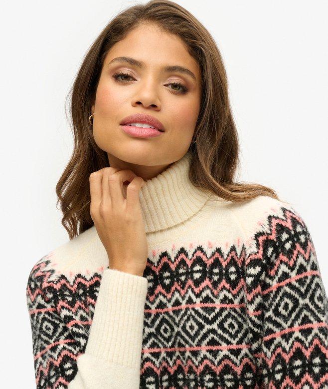 Superdry Jersey De Cuello Vuelto Con Estampado Fairisle