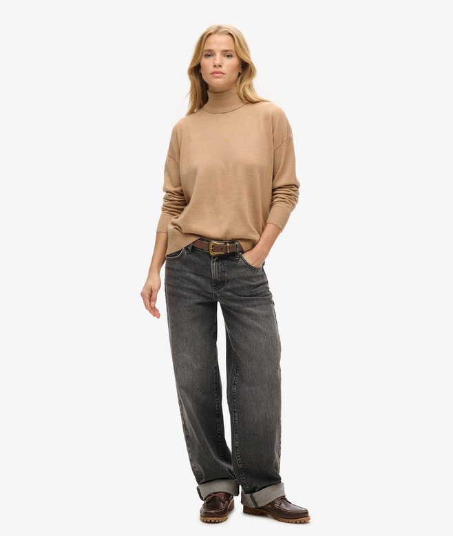 Superdry Jersey De Cuello Vuelto Y Hombros Caídos De Lana Merino