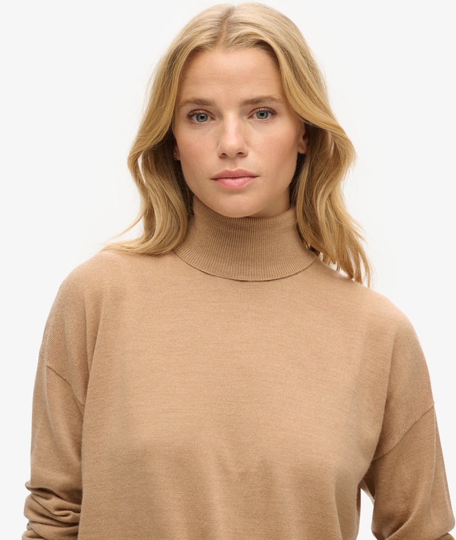 Superdry Jersey De Cuello Vuelto Y Hombros Caídos De Lana Merino