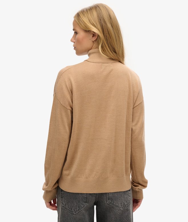 Superdry Jersey De Cuello Vuelto Y Hombros Caídos De Lana Merino