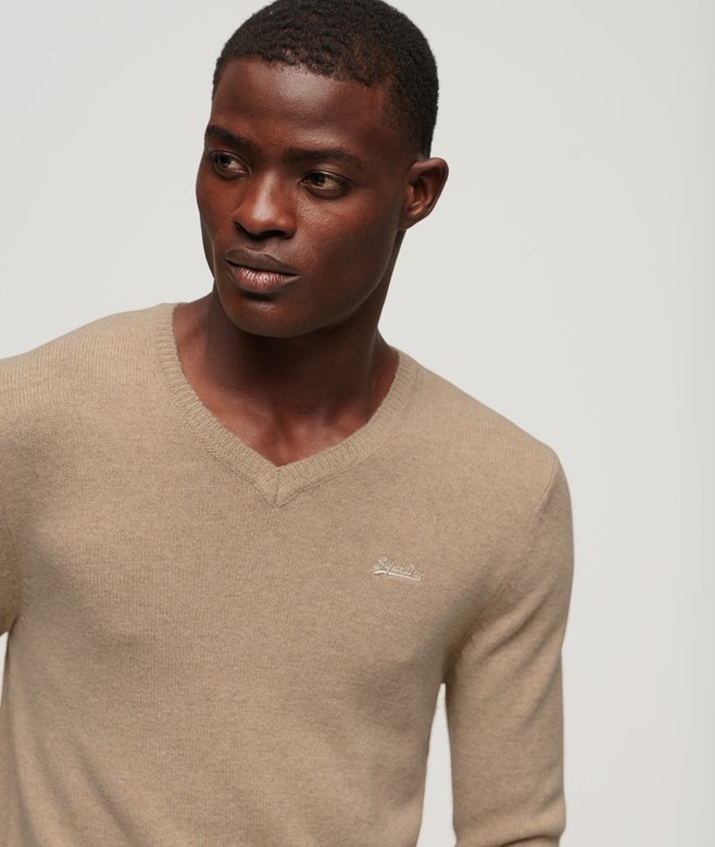superdry Jersey de punto con cuello de pico y bordado Essential