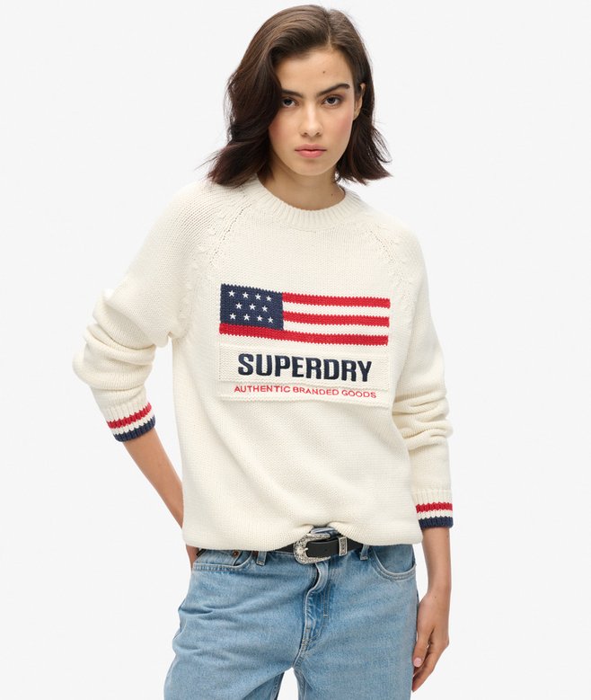 superdry Jersey de punto con cuello redondo Americana